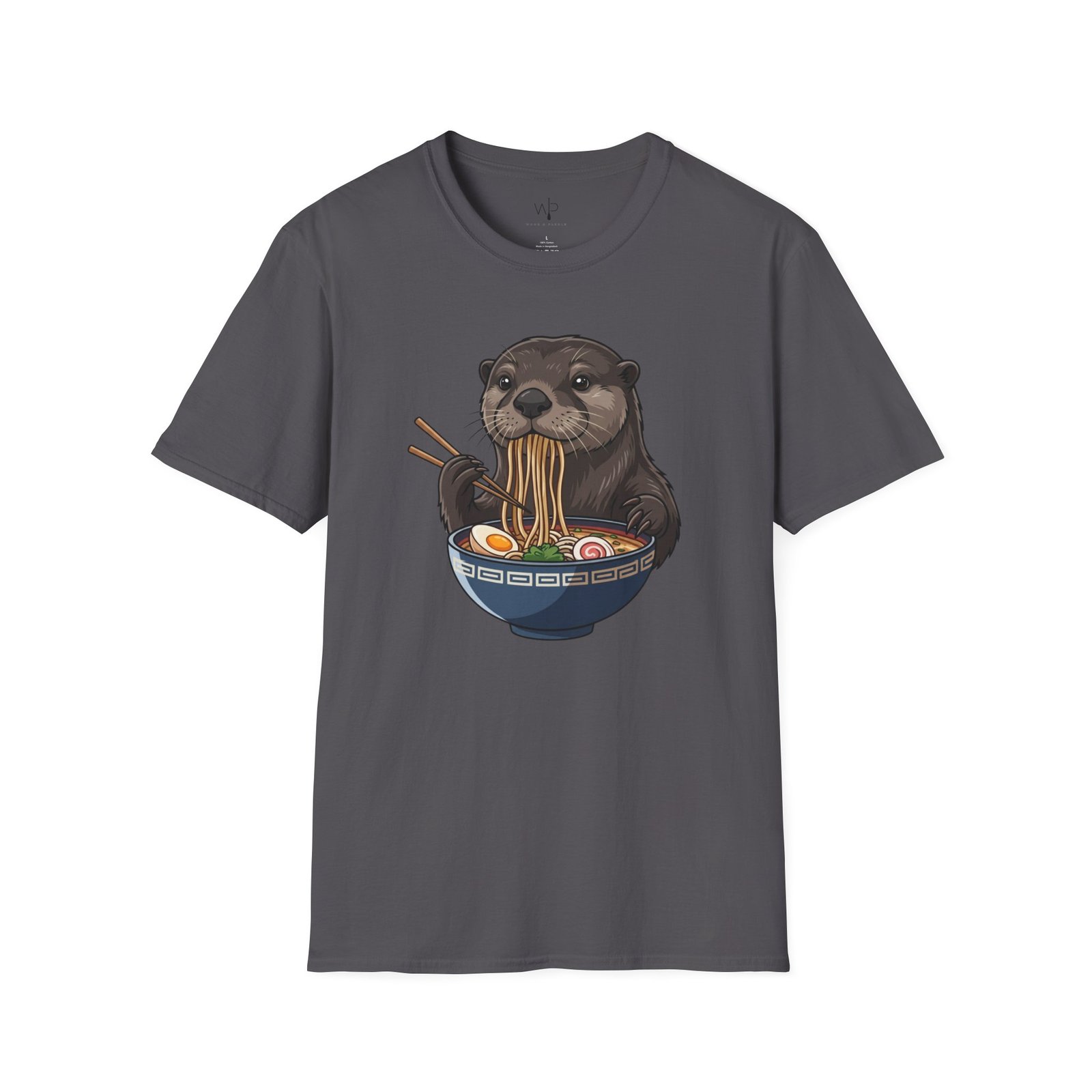 Otter Eating Ramen T-Shirt | Cute Noodle Bowl Illustration - Image 7
