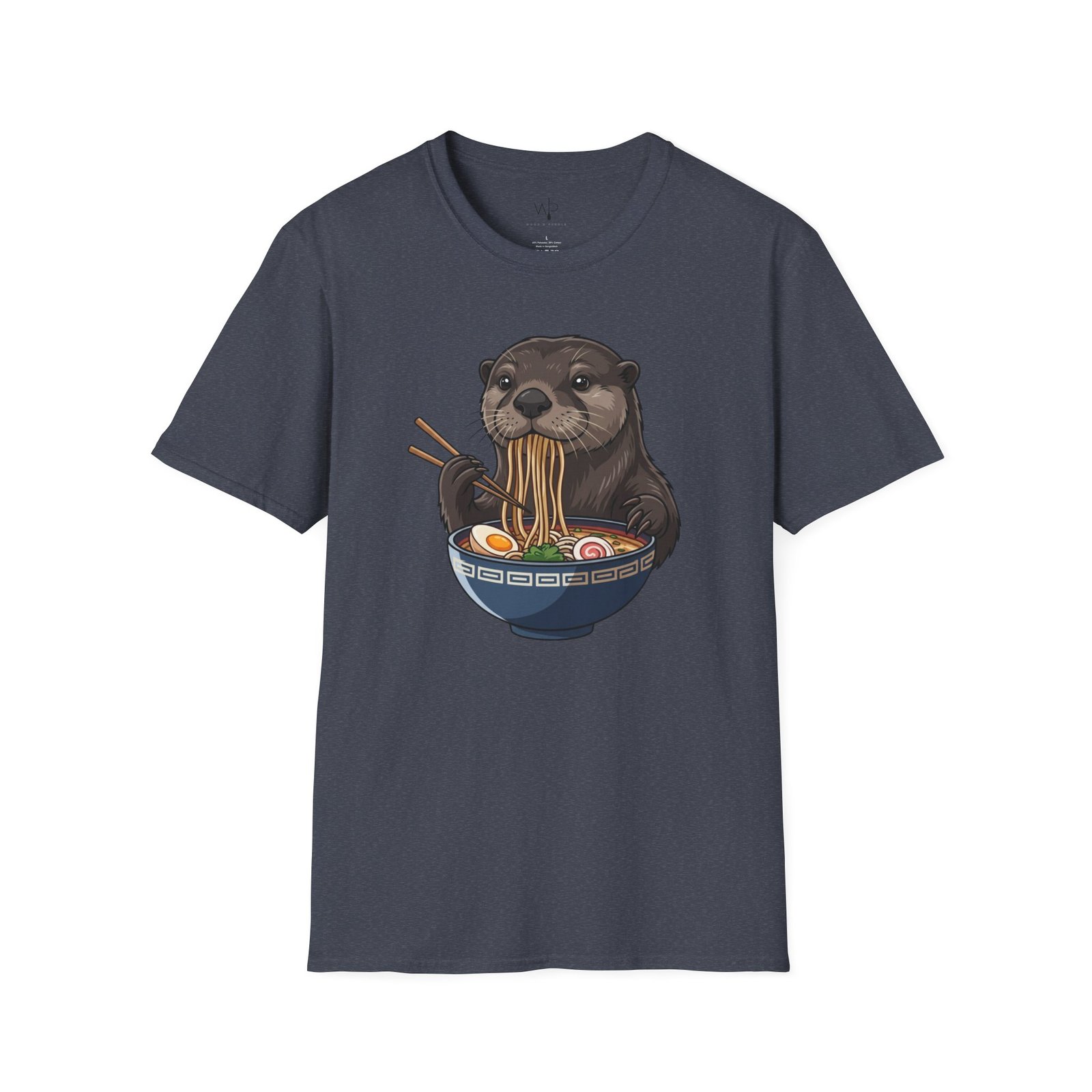 Otter Eating Ramen T-Shirt | Cute Noodle Bowl Illustration - Image 8