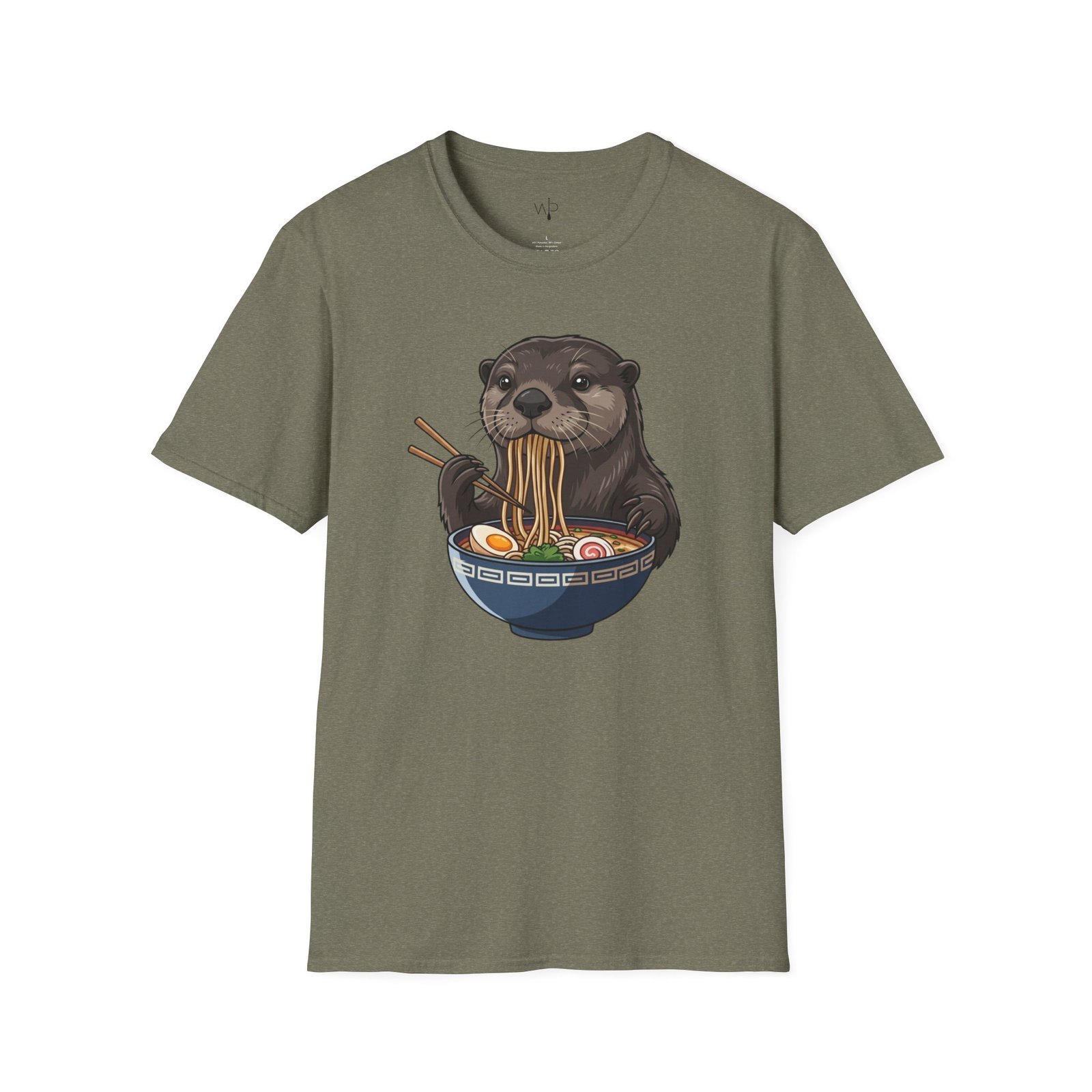 Otter Eating Ramen T-Shirt | Cute Noodle Bowl Illustration - Image 5