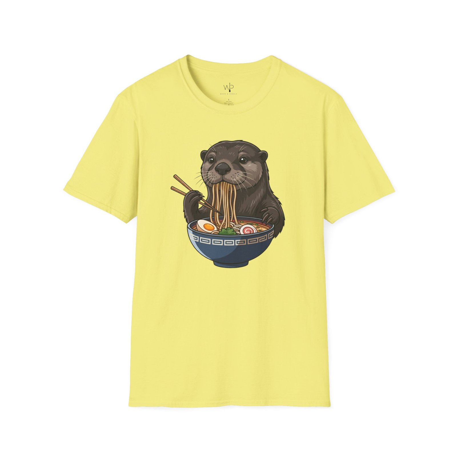 Otter Eating Ramen T-Shirt | Cute Noodle Bowl Illustration - Image 4