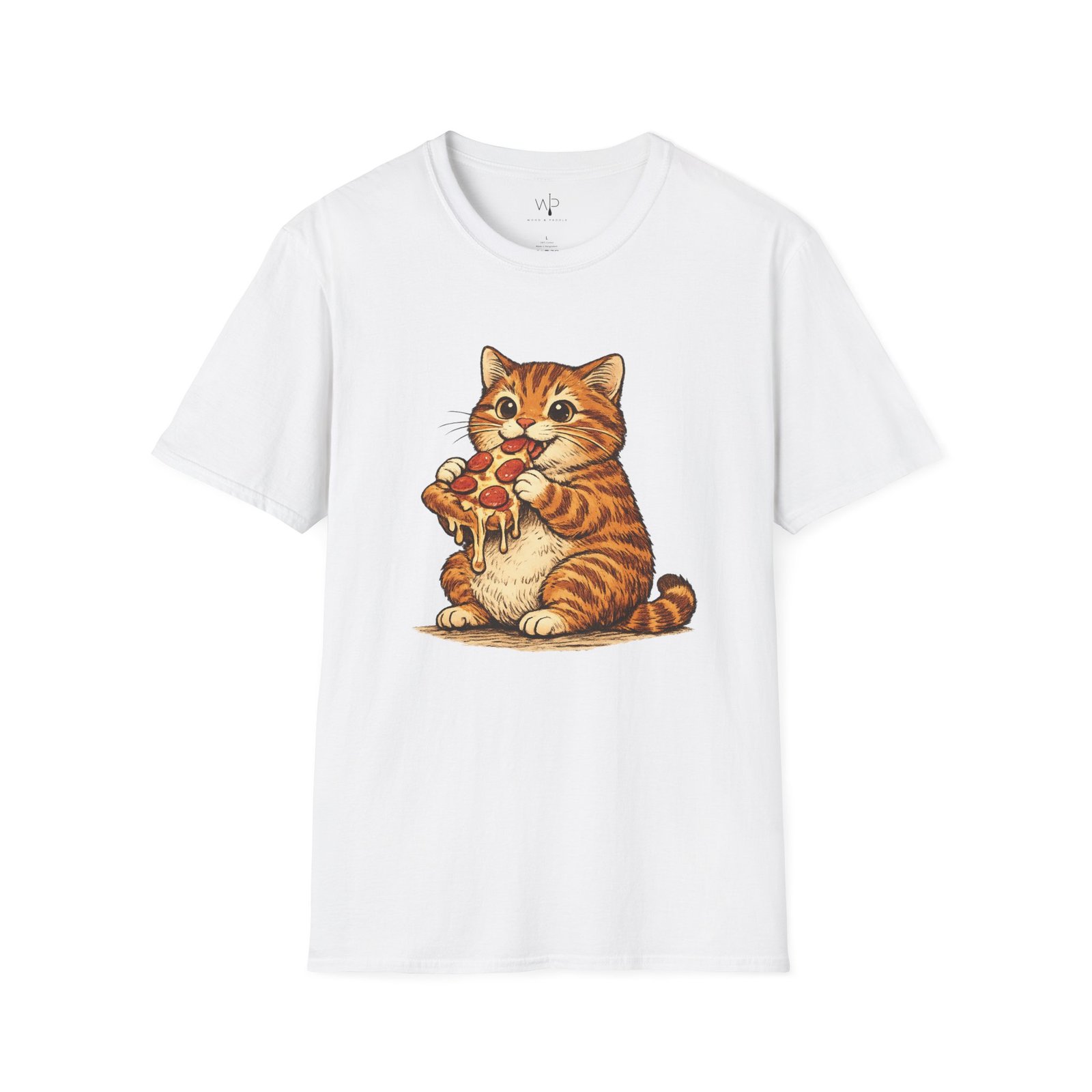 Pizza Loving Kitty T-Shirt | Cute Cat Eating Pizza Tee